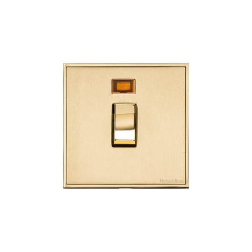 Executive Range Satin Brass with Polished Brass Switches & Sockets, EX14 - 20A Double Pole Switch with Neon by Heritage Brass By M-Marcus