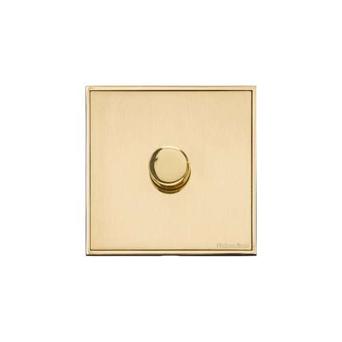 Executive Range Satin Brass with Polished Brass Switches & Sockets, EX14 - 1 Gang Dimmer 250 watts (Compatible with halogen/ incandescent bulbs) by Heritage Brass By M-Marcus