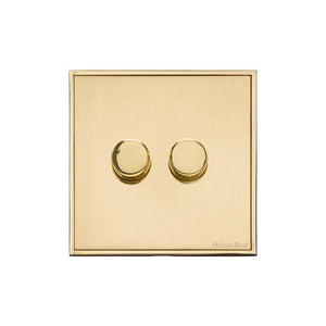 Executive Range Satin Brass with Polished Brass Switches & Sockets, EX14 - 2G Multi Location Secondary Dimmer by Heritage Brass By M-Marcus