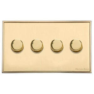 Executive Range Satin Brass with Polished Brass Switches & Sockets, EX14 - 4G Multi Location Secondary Dimmer by Heritage Brass By M-Marcus