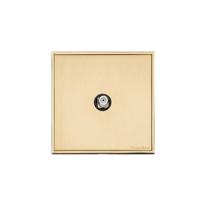 Executive Range Satin Brass with Polished Brass Switches & Sockets, EX14 - 1 Gang Satellite Socket by Heritage Brass By M-Marcus