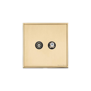 Executive Range Satin Brass with Polished Brass Switches & Sockets, EX14 - TV/Satellite Socket by Heritage Brass By M-Marcus
