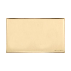Executive Range Satin Brass with Polished Brass Switches & Sockets, EX14 - Double Blank Plate by Heritage Brass By M-Marcus