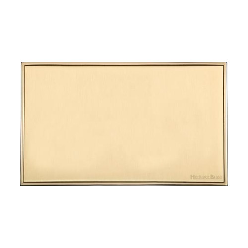 Executive Range Satin Brass with Polished Brass Switches & Sockets, EX14 - Double Blank Plate by Heritage Brass By M-Marcus