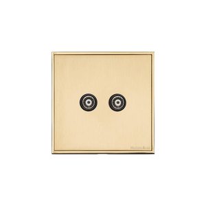 Executive Range Satin Brass with Polished Brass Switches & Sockets, EX14 - TV/FM Diplexed Socket by Heritage Brass By M-Marcus