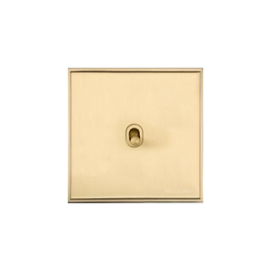 Executive Range Satin Brass with Polished Brass Switches & Sockets, EX14 - 1 Gang Stockholm Toggle by Heritage Brass By M-Marcus