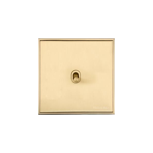 Executive Range Satin Brass with Polished Brass Switches & Sockets, EX14 - 1 Gang Stockholm Toggle by Heritage Brass By M-Marcus
