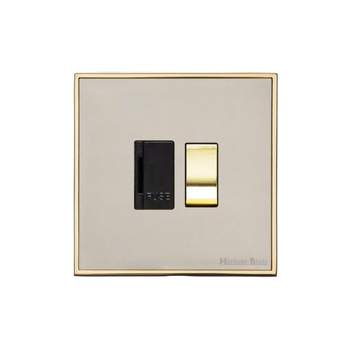 Executive Range Satin Nickel with Polished Brass Switches & Sockets, EX15 - Switched Spur (13 Amp) by Heritage Brass By M-Marcus