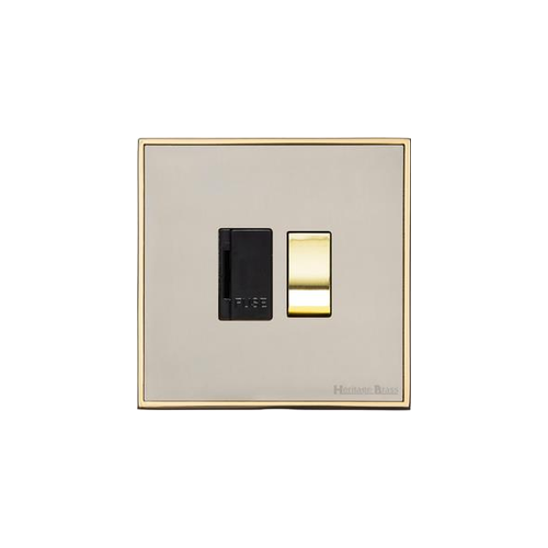 Executive Range Satin Nickel with Polished Brass Switches & Sockets, EX15 - Switched Spur (13 Amp) by Heritage Brass By M-Marcus