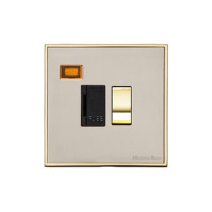 Executive Range Satin Nickel with Polished Brass Switches & Sockets, EX15 - Switched Spur with Neon (13 Amp) by Heritage Brass By M-Marcus