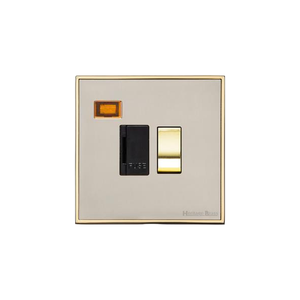 Executive Range Satin Nickel with Polished Brass Switches & Sockets, EX15 - Switched Spur with Neon (13 Amp) by Heritage Brass By M-Marcus