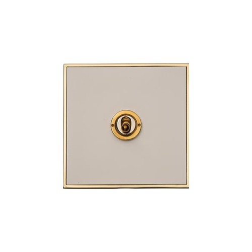 Executive Range Satin Nickel with Polished Brass Switches & Sockets, EX15 - 1 Gang Toggle Switch by Heritage Brass By M-Marcus
