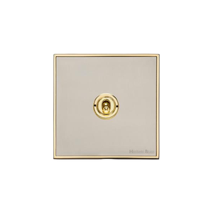 Executive Range Satin Nickel with Polished Brass Switches & Sockets, EX15 - 1 Gang Intermediate Toggle Switch by Heritage Brass By M-Marcus