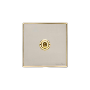 Executive Range Satin Nickel with Polished Brass Switches & Sockets, EX15 - 1 Gang Intermediate Toggle Switch by Heritage Brass By M-Marcus