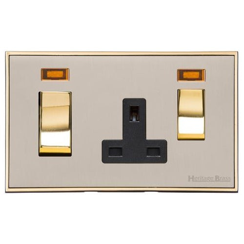 Executive Range Satin Nickel with Polished Brass Switches & Sockets, EX15 - 45A Cooker Unit + 13A Socket by Heritage Brass By M-Marcus