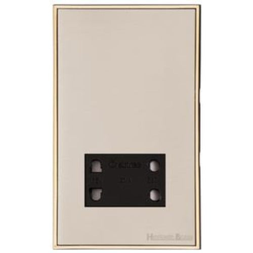 Executive Range Satin Nickel with Polished Brass Switches & Sockets, EX15 - Shaver Socket Output Voltage 110/240V by Heritage Brass By M-Marcus