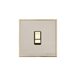 Executive Range Satin Nickel with Polished Brass Switches & Sockets, EX15 - 1 Gang Intermediate Rocker Switch by Heritage Brass By M-Marcus