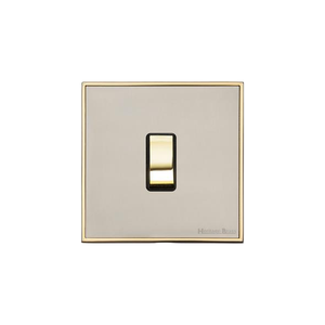 Executive Range Satin Nickel with Polished Brass Switches & Sockets, EX15 - 1 Gang Intermediate Rocker Switch by Heritage Brass By M-Marcus