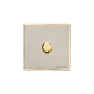 Executive Range Satin Nickel with Polished Brass Switches & Sockets, EX15 - 1 Gang Dimmer 250 watts (Compatible with halogen/ incandescent bulbs) by Heritage Brass By M-Marcus