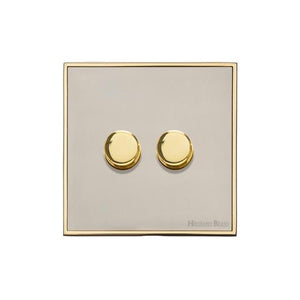 Executive Range Satin Nickel with Polished Brass Switches & Sockets, EX15 - 2G Multi Location Secondary Dimmer by Heritage Brass By M-Marcus