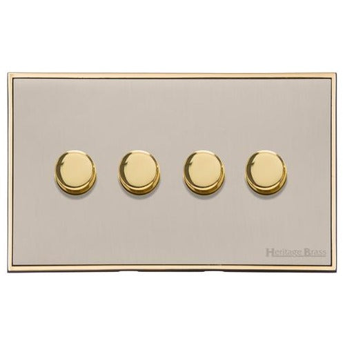 Executive Range Satin Nickel with Polished Brass Switches & Sockets, EX15 - 4G Multi Location Secondary Dimmer by Heritage Brass By M-Marcus