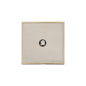 Executive Range Satin Nickel with Polished Brass Switches & Sockets, EX15 - 1 Gang Satellite Socket by Heritage Brass By M-Marcus
