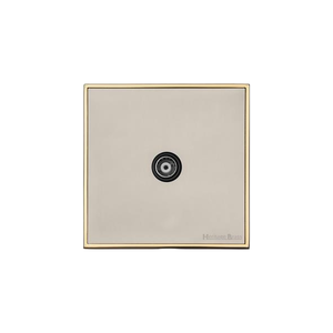 Executive Range Satin Nickel with Polished Brass Switches & Sockets, EX15 - 1 Gang Isolated TV Coaxial Socket by Heritage Brass By M-Marcus