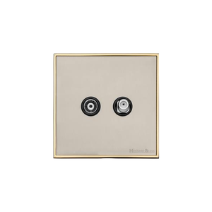 Executive Range Satin Nickel with Polished Brass Switches & Sockets, EX15 - TV/Satellite Socket by Heritage Brass By M-Marcus