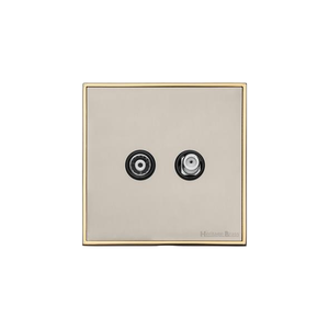 Executive Range Satin Nickel with Polished Brass Switches & Sockets, EX15 - TV/Satellite Socket by Heritage Brass By M-Marcus