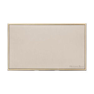 Executive Range Satin Nickel with Polished Brass Switches & Sockets, EX15 - Double Blank Plate by Heritage Brass By M-Marcus