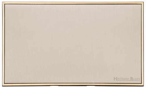 Executive Range Satin Nickel with Polished Brass Switches & Sockets, EX15 - Double Blank Plate by Heritage Brass By M-Marcus