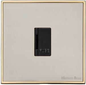 Heritage Brass Electrical, Executive Range - Satin Nickel - Unswitched Spur (13 Amp), Unswitched Spur (13 Amp), Unswitched Spur (13 Amp)