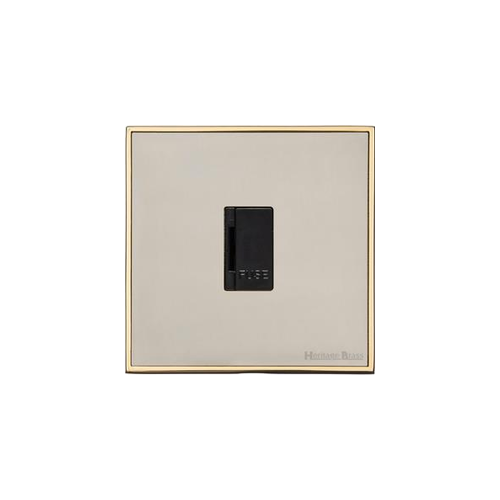 Executive Range Satin Nickel with Polished Brass Switches & Sockets, EX15 - Unswitched Spur (13 Amp) by Heritage Brass By M-Marcus