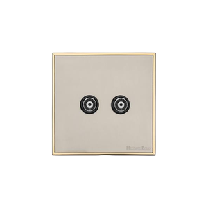 Executive Range Satin Nickel with Polished Brass Switches & Sockets, EX15 - TV/FM Diplexed Socket by Heritage Brass By M-Marcus