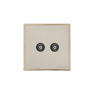 Executive Range Satin Nickel with Polished Brass Switches & Sockets, EX15 - TV/FM Diplexed Socket by Heritage Brass By M-Marcus