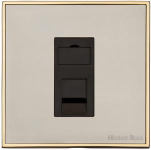 Heritage Brass Electrical, Executive Range - Satin Nickel - 1 Gang RJ11, 1 Gang RJ11, 1 Gang RJ11