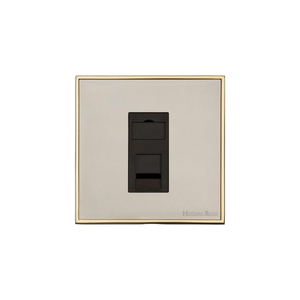 Executive Range Satin Nickel with Polished Brass Switches & Sockets, EX15 - 1 Gang CAT6 by Heritage Brass By M-Marcus