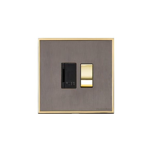 Executive Range Satin Black Nickel with Polished Brass Switches & Sockets, EX16 - Switched Spur (13 Amp) by Heritage Brass By M-Marcus