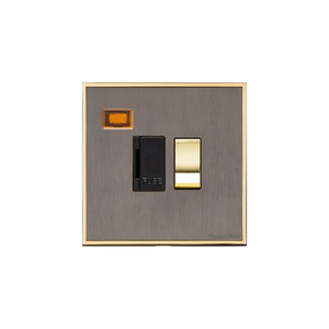 Executive Range Satin Black Nickel with Polished Brass Switches & Sockets, EX16 - Switched Spur with Neon (13 Amp) by Heritage Brass By M-Marcus