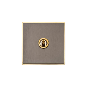 Executive Range Satin Black Nickel with Polished Brass Switches & Sockets, EX16 - 1 Gang Toggle Switch by Heritage Brass By M-Marcus