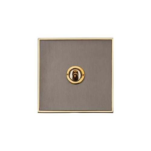 Executive Range Satin Black Nickel with Polished Brass Switches & Sockets, EX16 - 1 Gang Toggle Switch by Heritage Brass By M-Marcus