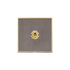 Executive Range Satin Black Nickel with Polished Brass Switches & Sockets, EX16 - 1 Gang Intermediate Toggle Switch by Heritage Brass By M-Marcus