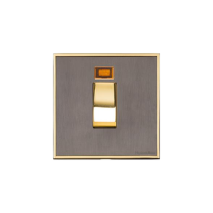 Executive Range Satin Black Nickel with Polished Brass Switches & Sockets, EX16 - 45A DP Cooker Switch with Neon (single plate) by Heritage Brass By M-Marcus
