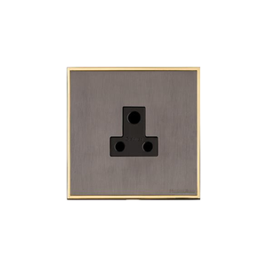 Executive Range Satin Black Nickel with Polished Brass Switches & Sockets, EX16 - 5 Amp 3 Round Pin Socket by Heritage Brass By M-Marcus