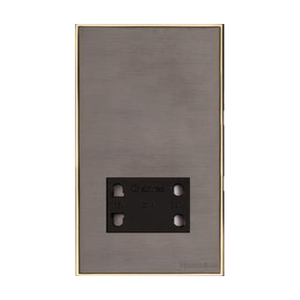 Executive Range Satin Black Nickel with Polished Brass Switches & Sockets, EX16 - Shaver Socket Output Voltage 110/240V by Heritage Brass By M-Marcus