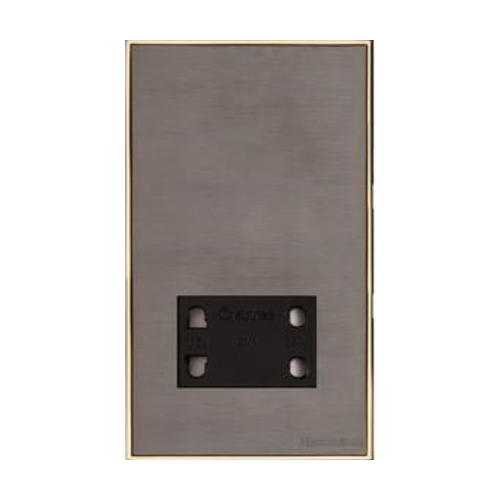 Executive Range Satin Black Nickel with Polished Brass Switches & Sockets, EX16 - Shaver Socket Output Voltage 110/240V by Heritage Brass By M-Marcus