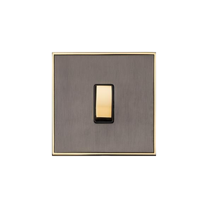 Executive Range Satin Black Nickel with Polished Brass Switches & Sockets, EX16 - 1 Gang Rocker Switch by Heritage Brass By M-Marcus
