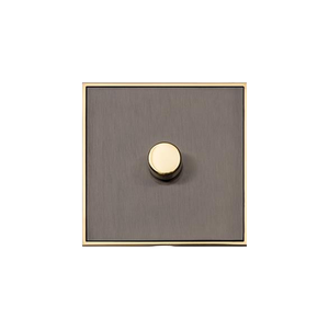 Executive Range Satin Black Nickel with Polished Brass Switches & Sockets, EX16 - 1 Gang Dimmer 250 watts (Compatible with halogen/ incandescent bulbs) by Heritage Brass By M-Marcus