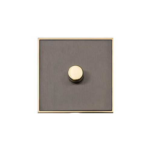 Executive Range Satin Black Nickel with Polished Brass Switches & Sockets, EX16 - 1 Gang Dimmer 250 watts (Compatible with halogen/ incandescent bulbs) by Heritage Brass By M-Marcus