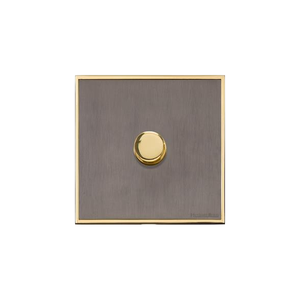 Executive Range Satin Black Nickel with Polished Brass Switches & Sockets, EX16 - 1 Gang Dimmer 400 watts (Compatible with halogen/ incandescent bulbs) by Heritage Brass By M-Marcus